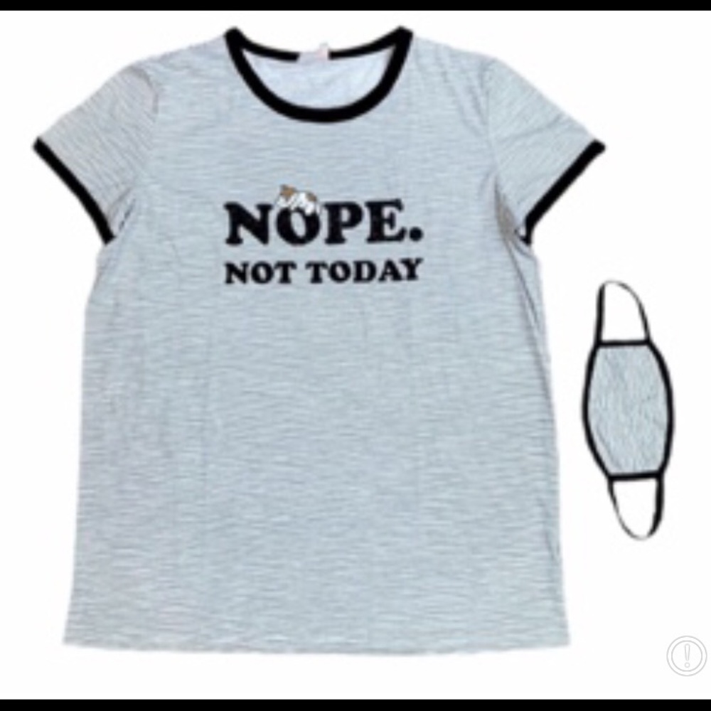 Lularo L Liv Graphic T-shirt Cat “Nope Not Today”